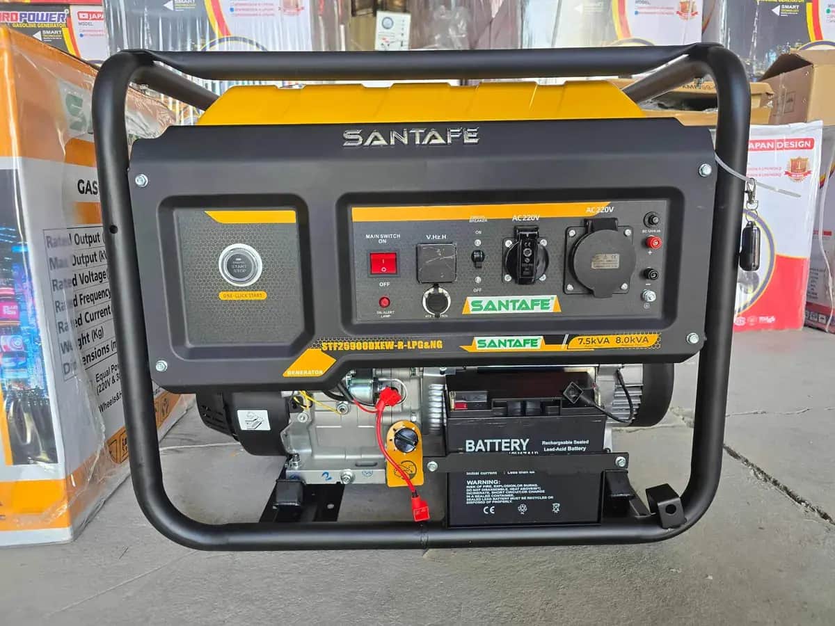 موتوربرق  9 کیلووات سه گانه سوز تکفاز ریموت استارت سانتافه مدل STF-25900-LPG.NG
